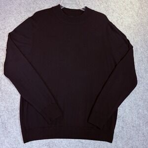 VTG W.H. Belk Sweater Mens L Black Italian Merino Wool Minimalist Classic USA